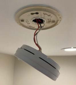 Hard-wired smoke detector wires